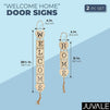 Juvale Wood Welcome Home Front Door Signs with Hemp Rope (2 Pack)