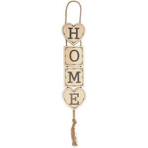 Juvale Wood Welcome Home Front Door Signs with Hemp Rope (2 Pack)