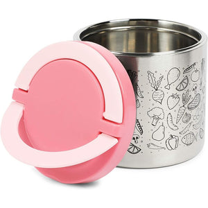 Insulated Lunch Container with Handles (22 oz, Pink)