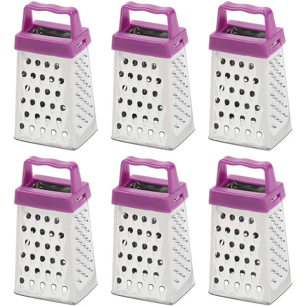 Novelty Mini Stainless Steel Cheese Grater Set (1.5 x 2.9 x 1.15 Inches, 6 Pack)