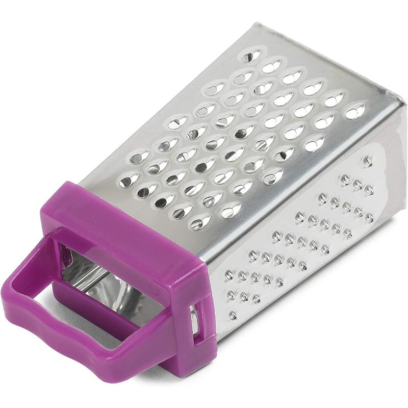 Stainless Steel Mini Cheese Grater – 4-Sided Multifunctional tiny cheese  grater Best for Parmesan Cheese, Vegetables - Easy to Use and Non-Slip Base  : : Home
