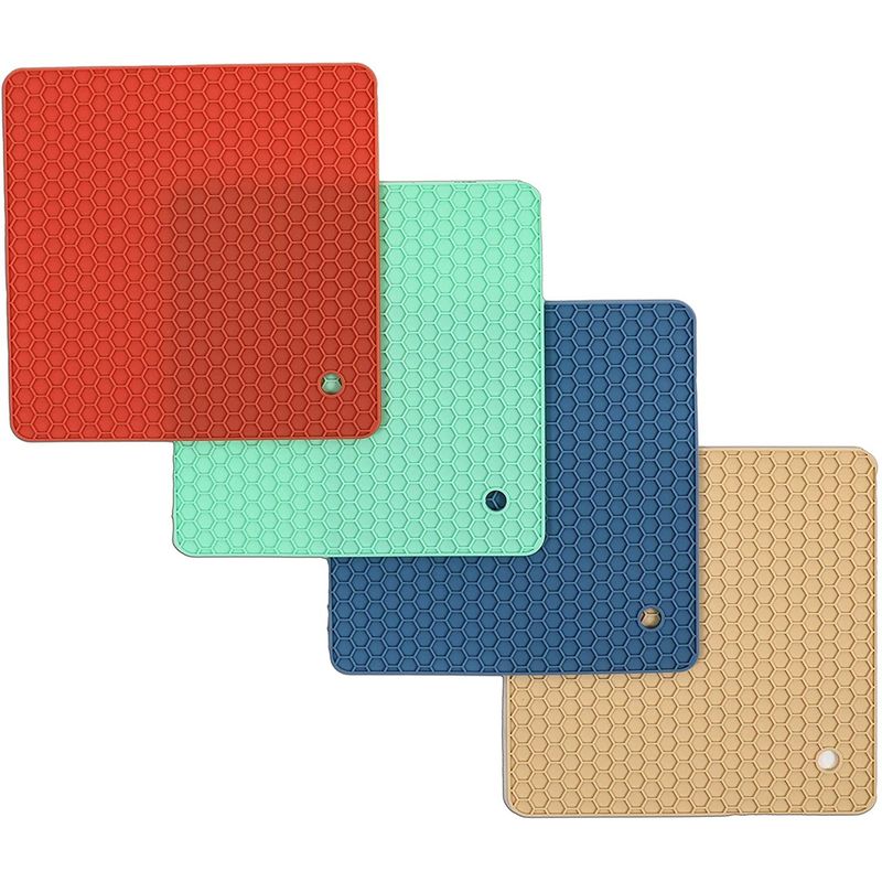 Silicone Trivets, Pot Holders for Kitchen (7 Inches, 4 Pack)