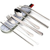 Camping Utensil Set with Case, Stainless Steel (Silver, 8 Pieces)