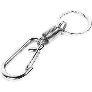 Keychain Clip with Carabiner, Stainless Steel (4 Inches, 3 Pack)