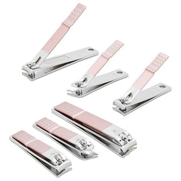 Nail Clippers Set, Stainless Steel (Rose Gold, 6 Pack)