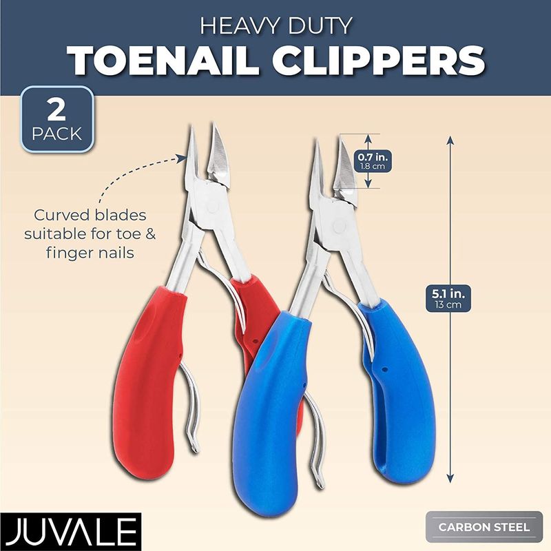 Long Handled Toenail Clippers for Ingrown Nails (5.1 Inches, 2 Pack)
