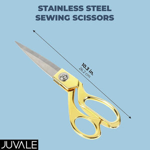 Gold Stainless Steel Sewing Scissors for Quilting, Fabric Crafts (10.3 in)