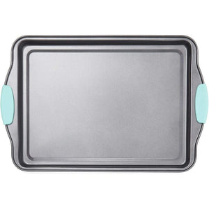 Nonstick Rust Resistant Baking Pan Set, Cookie Sheet with Silicone Handles (14.5 x 10 In, 3 Pack)