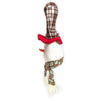 Christmas Door Knob Hanger for Front Door, Santa and Snowman (Buffalo Plaid, 2 Pieces)