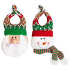 Christmas Door Hangers, Plush Snowman and Santa Claus Holiday Decorations (2 Pieces)