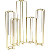 Metal Hinged Plant Stand Set with Glass Test Tube Vases (Gold, 6 Pieces)