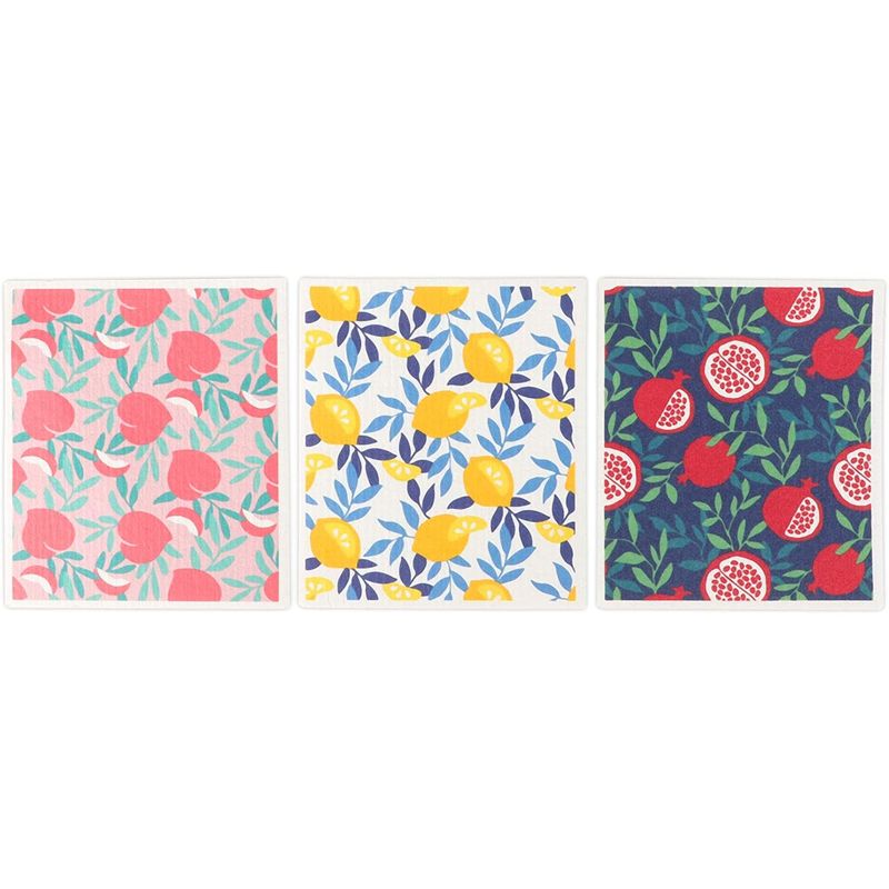 Kitchen Dishcloth Set with Fruit Patterns (8 x 7 in, 6 Pack)