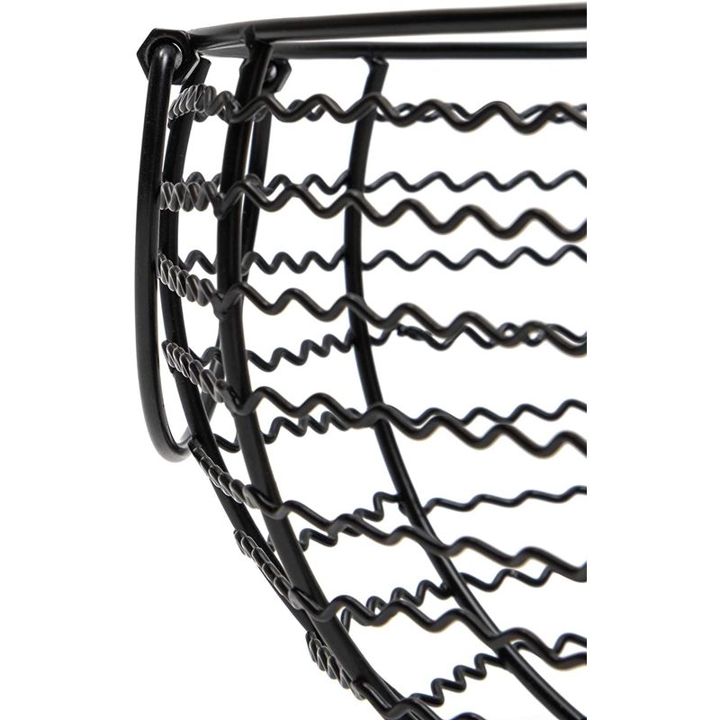 Wire Egg Basket, Farmhouse Kitchen Organizer (Black, 8.2 x 8.2 x 4.9 In)