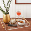 Lucite Serving Tray with Gold Handles for Food, Bar Cart, Organization (11x14 In)
