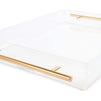 Lucite Serving Tray with Gold Handles for Food, Bar Cart, Organization (11x14 In)