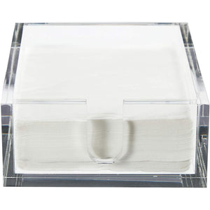 Acrylic Napkin Holder and Napkin Set (7.4 x 7.4 x 2.75 Inches)