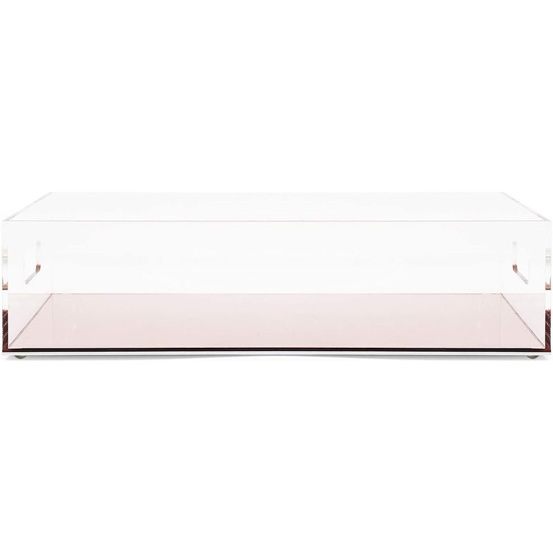 Rose Gold Acrylic Letter Tray for Office Desk (10.5 x 12 x 3 in)