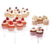 Round Acrylic Cake Stands, Clear Dessert Display Holders in 4 Sizes (4 Pack)