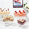 Round Acrylic Cake Stands, Clear Dessert Display Holders in 4 Sizes (4 Pack)