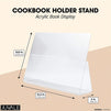 Clear Acrylic Cookbook Holder, Kitchen Display Stand (12.3 x 8.8 x 3 In)