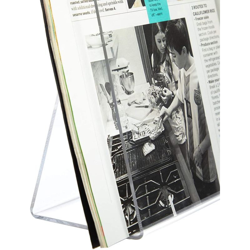 Clear Acrylic Cookbook Holder, Kitchen Display Stand (12.3 x 8.8 x 3 In)