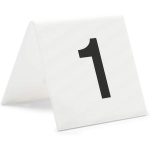 Juvale Acrylic Tent Table Numbers 1-25 (White, 3 x 2.75 x 2.5 in, 25 Pack)