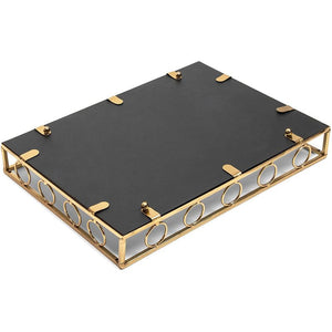 Juvale Gold Metal Mirror Tray (15 x 11 x 2 Inches)