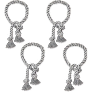 Juvale Grey Rope Curtain Tiebacks, Holdbacks for Drapes (29 Inches, 4 Pack)