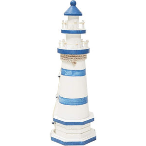 Wooden Lighthouse Nautical Home Decor (4.75 x 14.5 Inches)