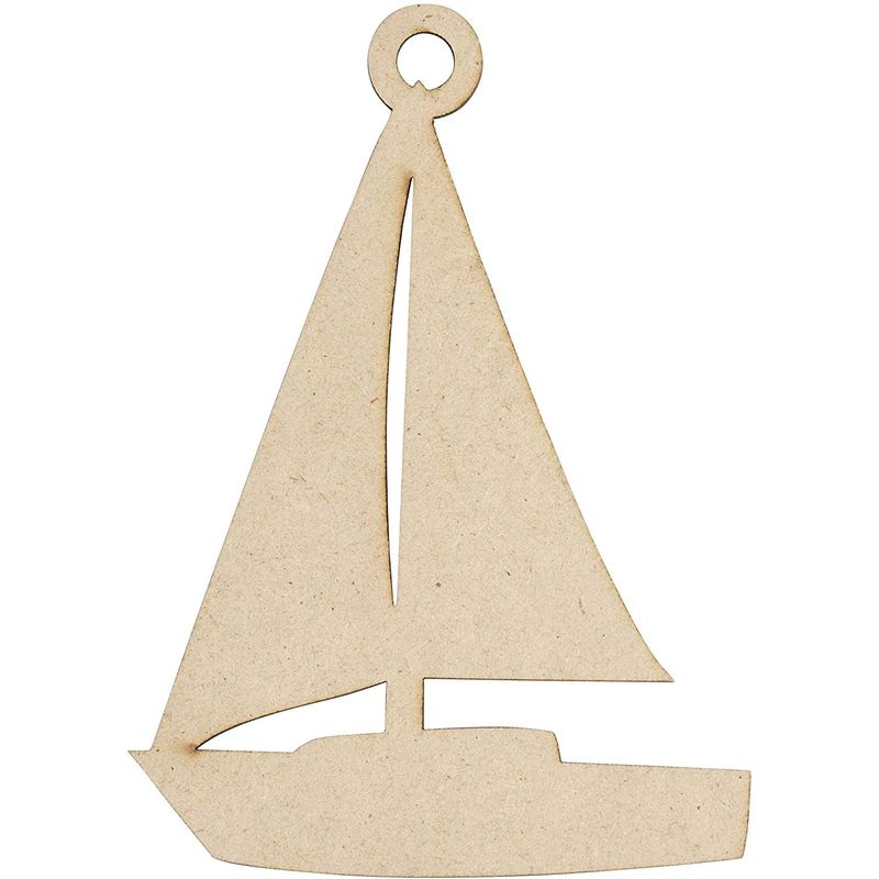 Unfinished Wooden Nautical Christmas Tree Ornaments for Crafts (24 Pack)