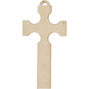 Unfinished Wooden Cross Christmas Tree Ornaments for Crafts (24 Pack)