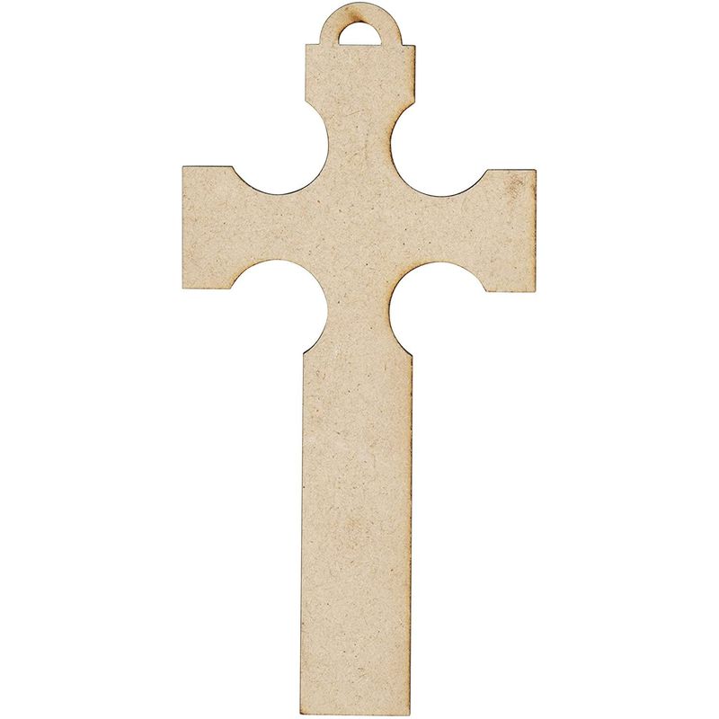 Unfinished Wooden Cross Christmas Tree Ornaments for Crafts (24 Pack)