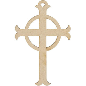 Unfinished Wooden Cross Christmas Tree Ornaments for Crafts (24 Pack)