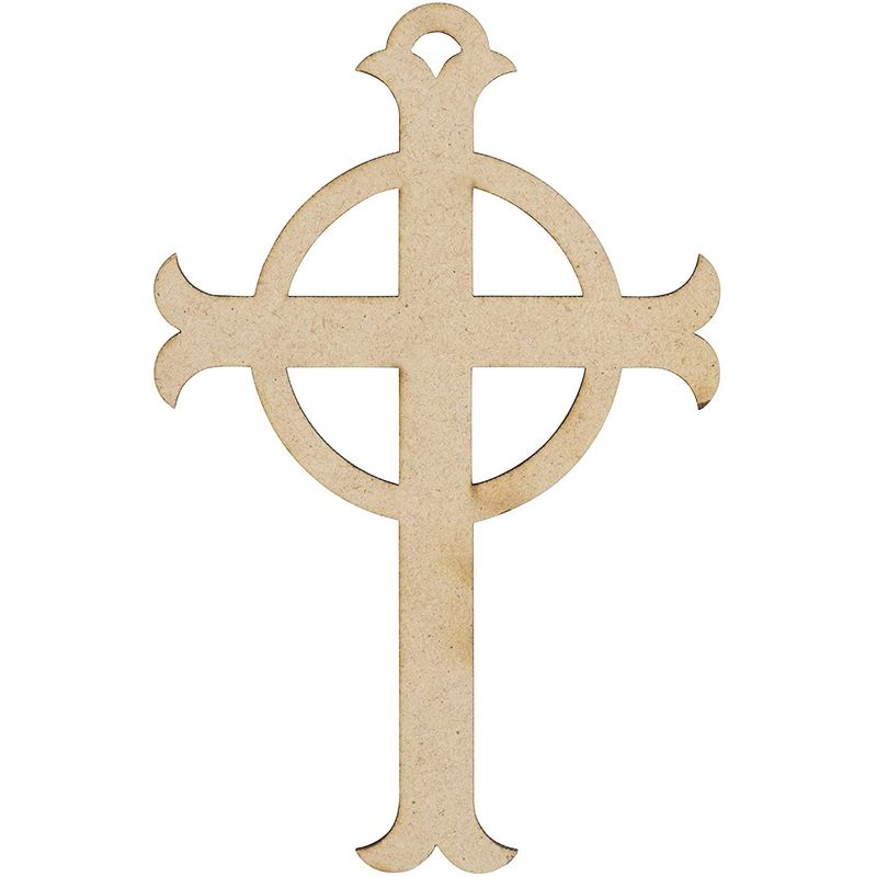 Unfinished Wooden Cross Christmas Tree Ornaments for Crafts (24 Pack)