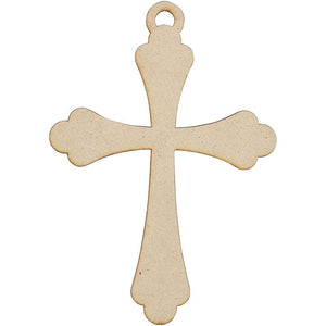 Unfinished Wooden Cross Christmas Tree Ornaments for Crafts (24 Pack)