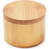 Round Bamboo Salt Box with Swivel Lid for Spices (3.5 x 2.75 Inches)