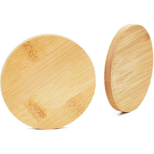 Juvale Round Bamboo Coasters Set (12 Pack)