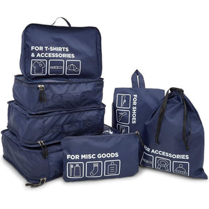 Luggage Packing Cube Set, 7-in-1 Travel System, Navy Blue (7 Pieces)