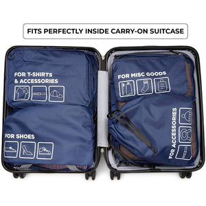 Luggage Packing Cube Set, 7-in-1 Travel System, Navy Blue (7 Pieces)