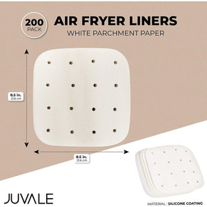 Air Fryer Liners, White Parchment Paper (8.5 x 8.5 In, 200 Pack)