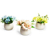 Small Artificial Flowers in Ceramic Pots, Faux Floral Decor (4 x 5.5 in, 3 Pack)