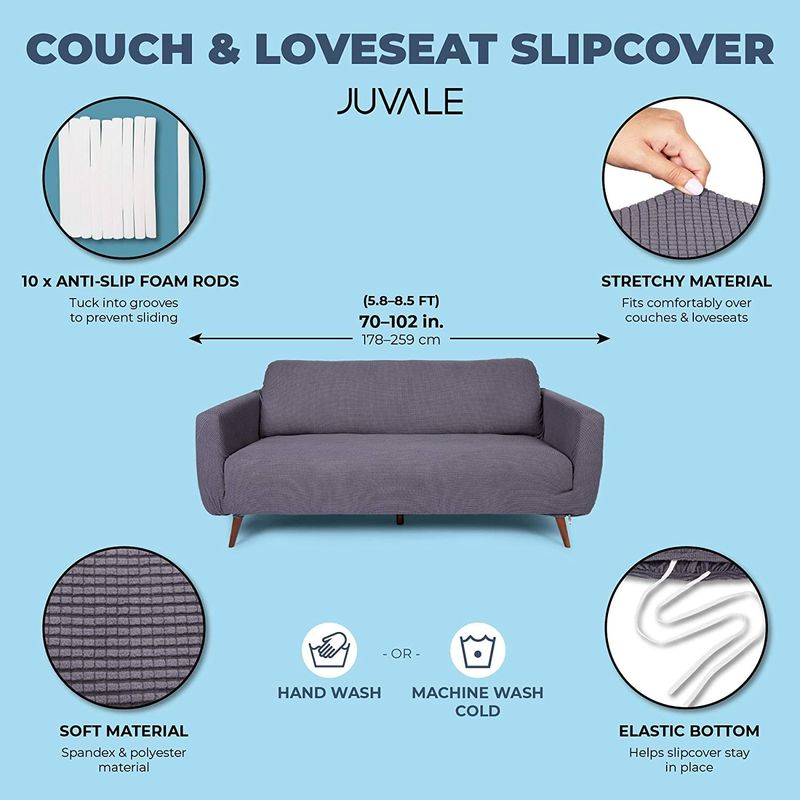 Grey Slipcover for Couches and Loveseats (70-102 Inches)