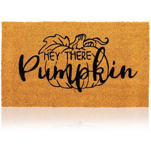 Natural Coir Welcome Door Mat, Hey There Pumpkin (30 x 17 Inches)