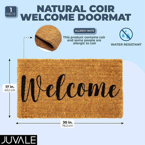 Natural Coir Doormat, Welcome Mats for Front Door (30 x 17 In)