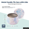 Metal Candle Tin Jars with Lids, Round Storage Containers (3 x 2 In, 20 Pack)