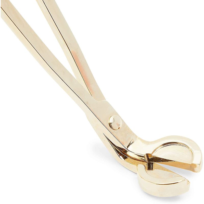 Juvale Candle Accessory Set with Wick Trimmer Scissors, Dipper, Snuffer (Gold, 3 Pieces)