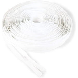 White #3 Nylon Coil Zippers with 80 Replacement Sliders for Sewing (50 Yards)