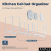 Kitchen Cabinet Organizer for Plates, Pots and Pans (2 Sizes, 3 Pack)