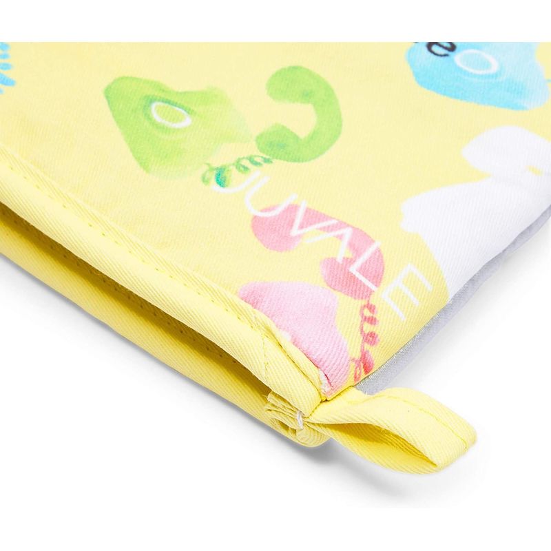 Oven Mitt and Pot Holder Set for Baking, Can't Talk (Yellow, 2 Pieces)