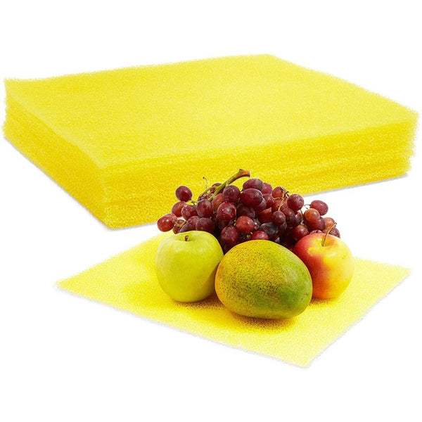 Foam Fridge Liners, Refrigerator Organizer Mats (Yellow, 15 x 12 In, 12 Pack)